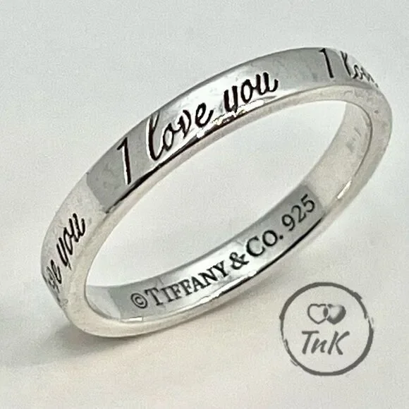 Tiffany Retired Notes "I Love You" Ring - Sterling Silver - Size 8.0 - Picture 1 of 11